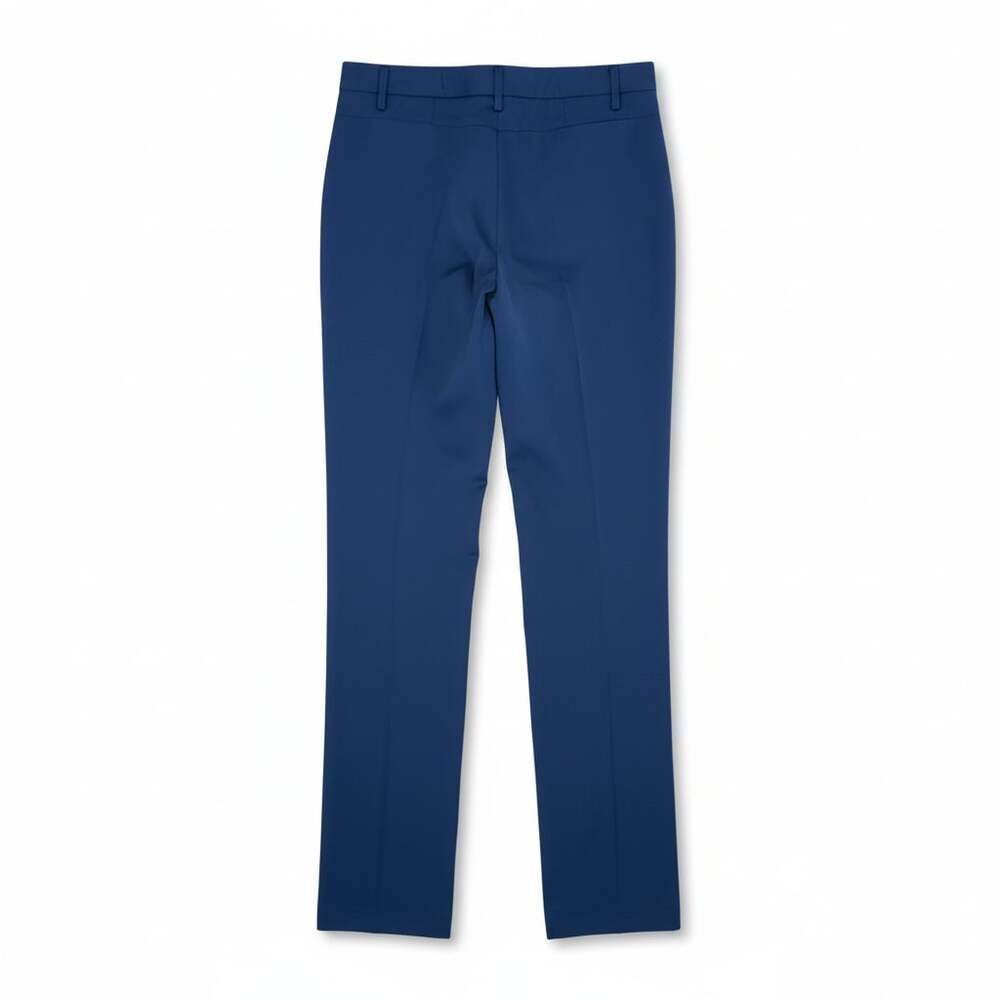 Aviator Slim Dress Pants 34 Blue Flat Front Stretch Trousers